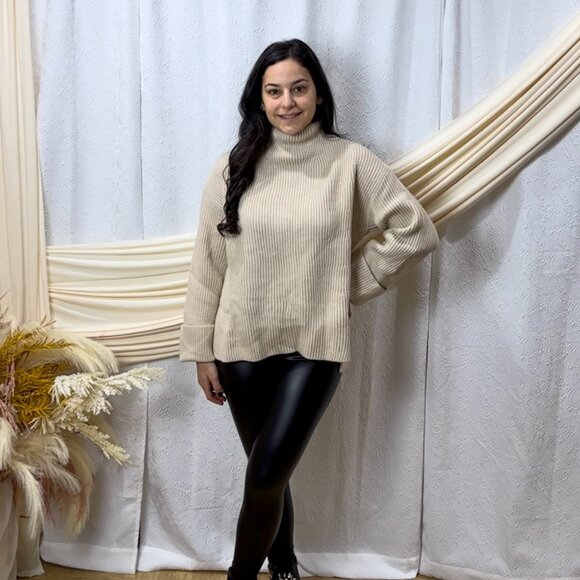Funnel Neck Oversized Sweater - Picture 1 of 3